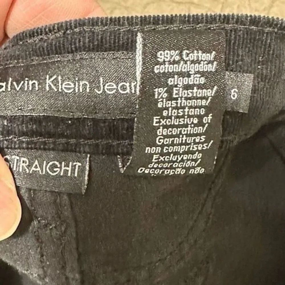 CALVIN KLEIN Jeans Black Corduroy Pants Size 6 A651 - Picture 5 of 9